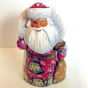 Russian Carved Wood Santa father frost